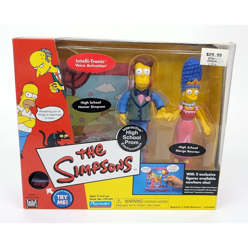 The Simpsons High School Prom Exclusive Homer Marge 2002 Interactive Brand New